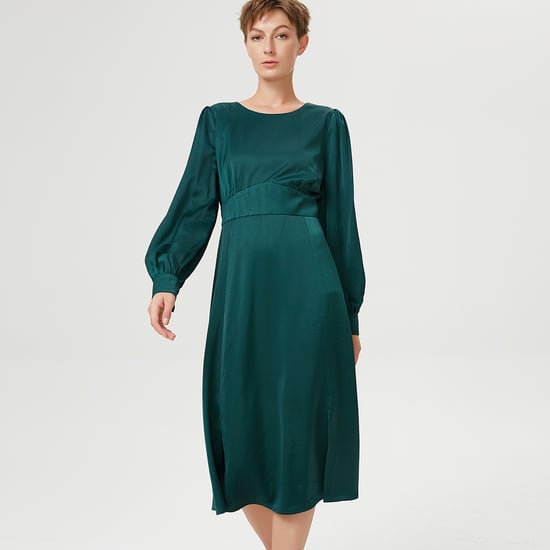 Adjusted and flared fluid blouse dress - Image 2