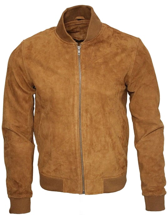 Varsity bomber jacket made of soft suede