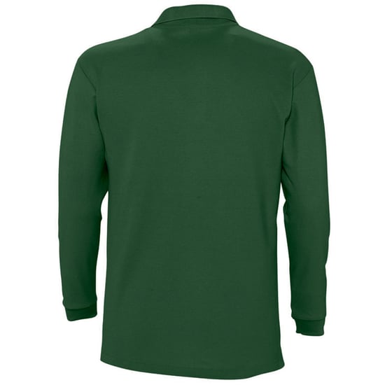 SOLS Mens Winter II Long Sleeve Pique Cotton Polo Shirt (Golf Green) - Image 2