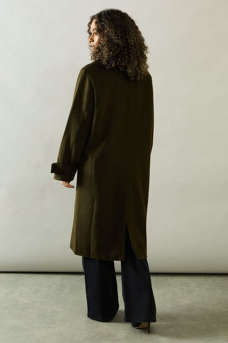 Buckle Detail Double Breasted Coat