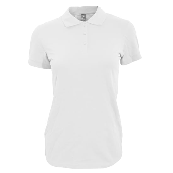 SOLS Womens/Ladies Perfect Pique Short Sleeve Polo Shirt (White) - Image 1