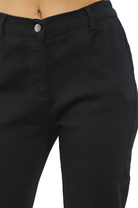 Vaqueros MYT con cintura elástica lateral para mujer en negro - Image 4