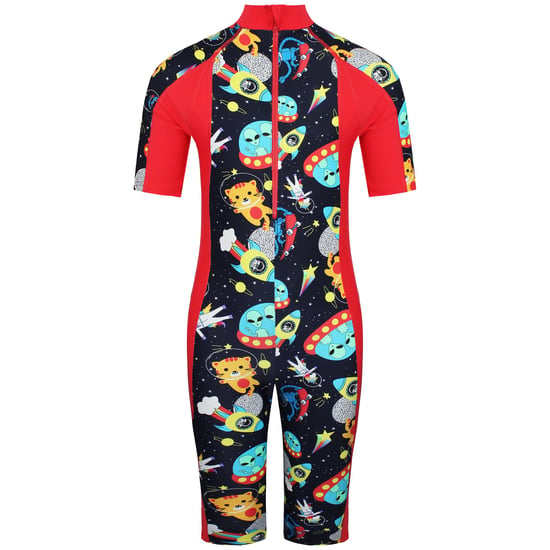 Speedo Traje de baño para niños con protección solar todo en uno con cremallera de manga corta - Image 1
