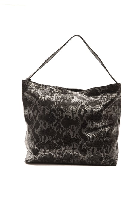 Bolso de Hombro de Cuero Gris para Mujer Pompei Donatella - Image 3