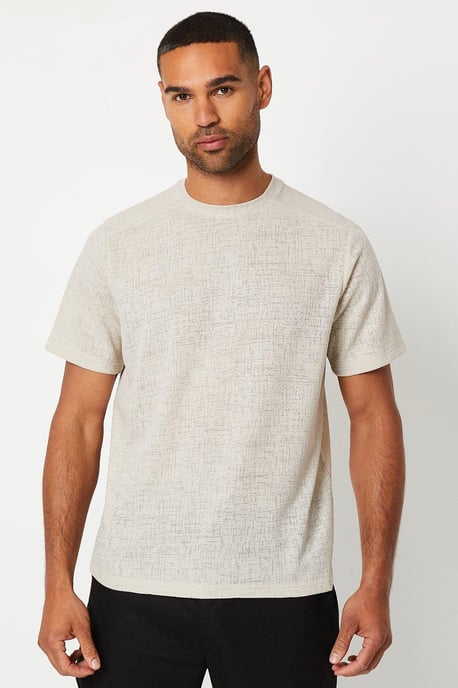 Textured Crew Neck T-shirt