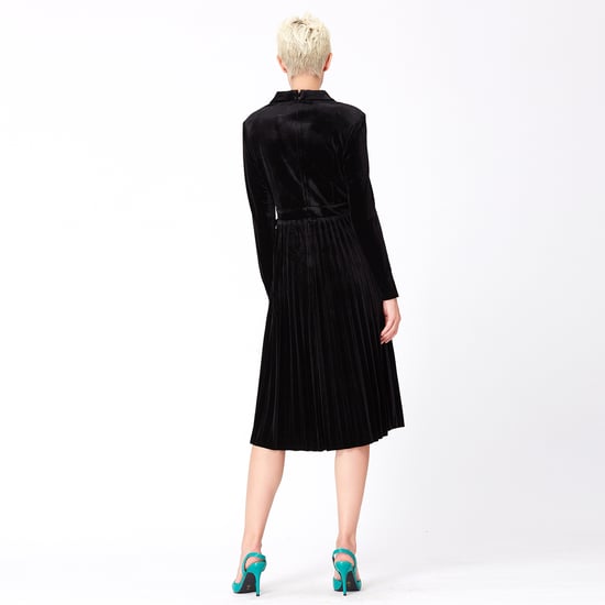 Velvet wrap effect dress - Image 4