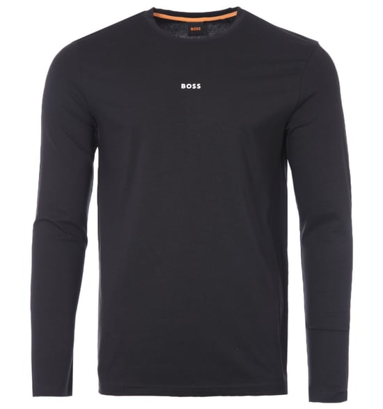 Camiseta sostenible de manga larga con logotipo en contraste de BOSS - Negra - Image 1