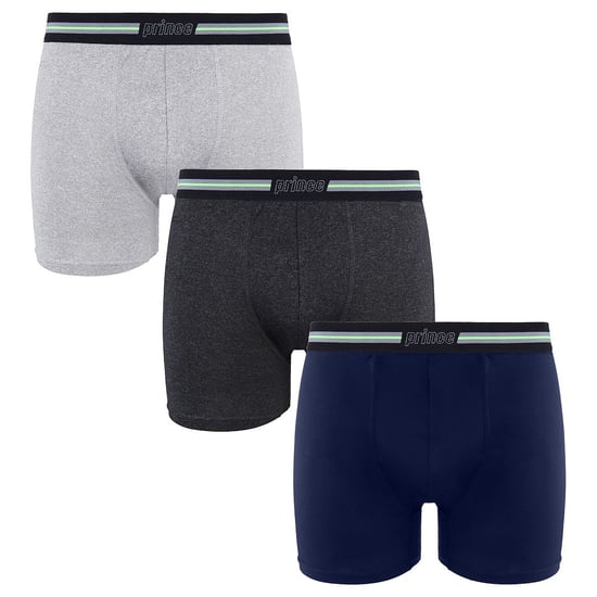 Prince Performance Range 3 Pack Black Light Grey Navy Mens Boxers  MUXPR029