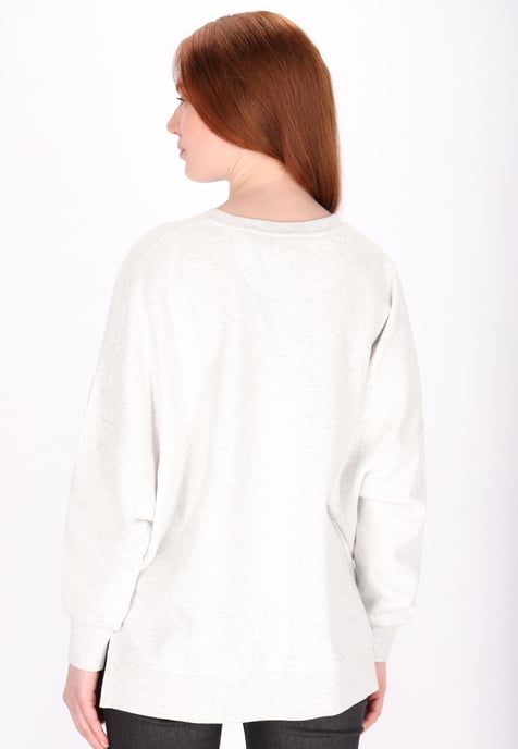 Dreimaster Sweatshirt women wool white melange - Image 4