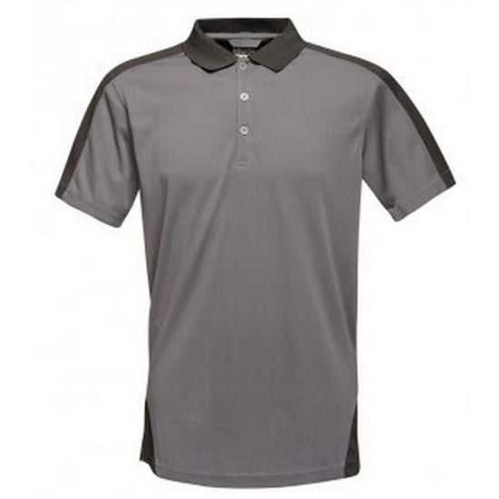 Regatta Contrast Coolweave Pique Polo Shirt (Seal Grey/Black)