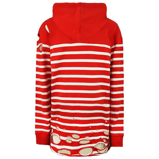 Sudadera con capucha desgastada roja y blanca para mujer Puma x Balmain - Image 2