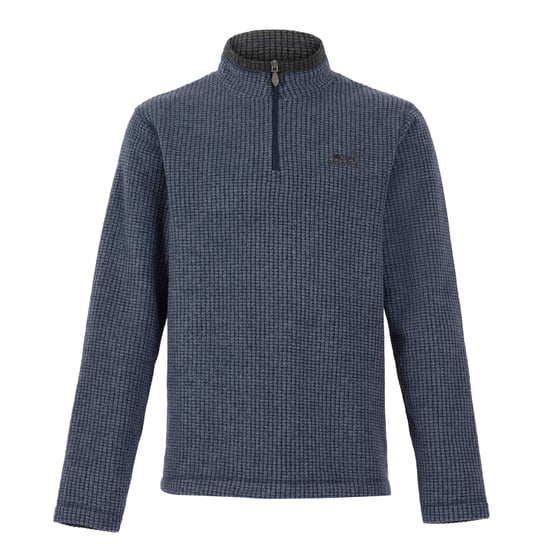 Weird Fish Mens Newark Grid Eco Friendly Quarter Zip Fleece Top (Navy) - Image 1