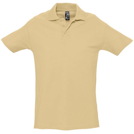 SOLS Mens Spring II Short Sleeve Heavyweight Polo Shirt (Sand) - Image 1