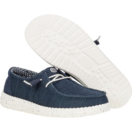 HEYDUDE Wendy Stretch Mesh Polyester Women's Navy Loafers - Image 3