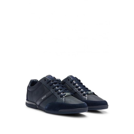 BOSS Orange Saturn Mens Low Profile Mixed Material Trainers With Suede and Faux Leather