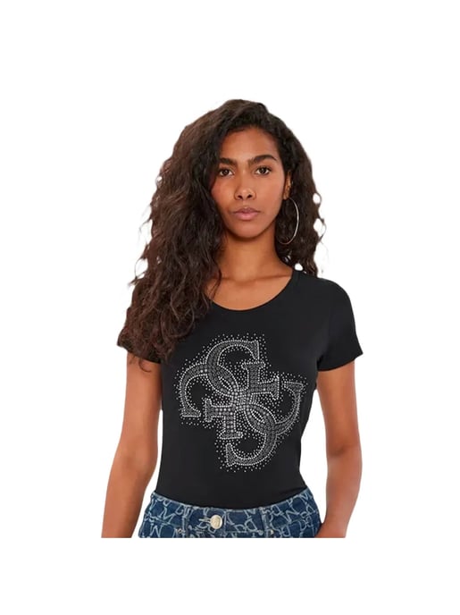 Camiseta Guess con diamantes de imitación para mujer 4G - Image 1