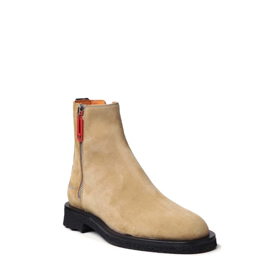 Botas de tobillo de gamuza blanca con suela esponjosa para hombre en blanco - Image 2