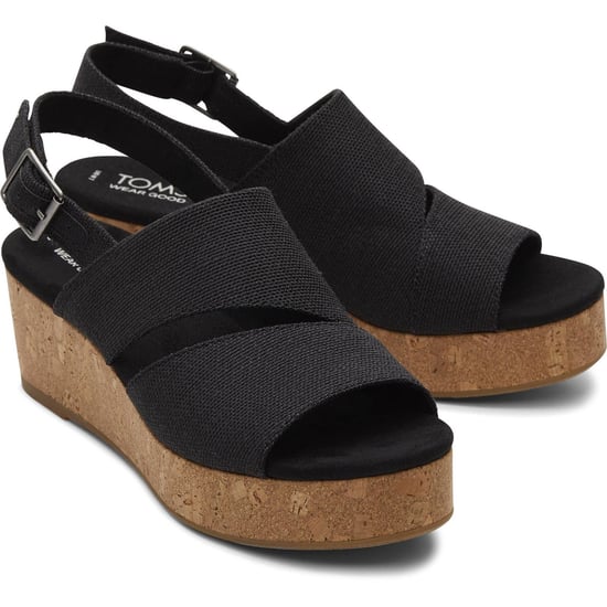 TOMS Claudine Nylon Women's Black Wedges - Image 1