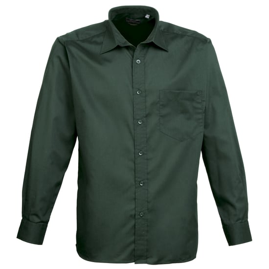 Premier Mens Premier Poplin Long-Sleeved Formal Shirt (Bottle) - Image 1