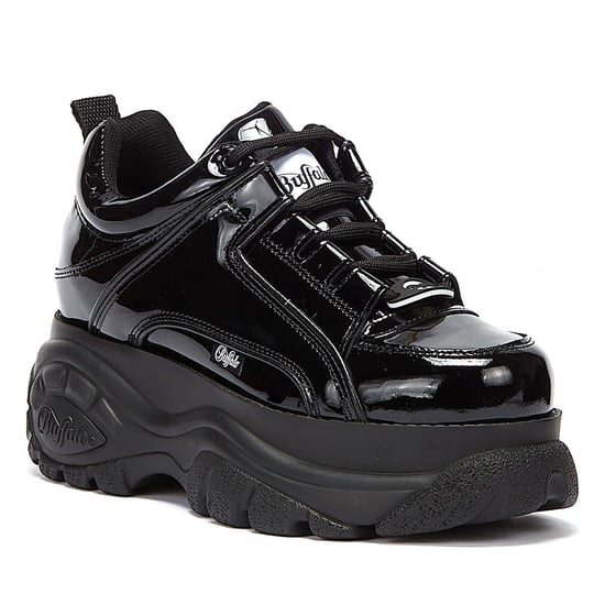 Buffalo London 2.0 Patent Womens Black Trainers - Image 2