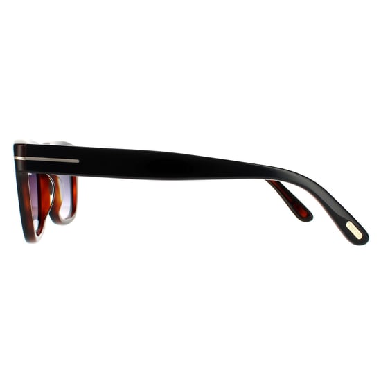 Tom Ford Square Mens Black & Brown Smoke Grey Gradient Sunglasses