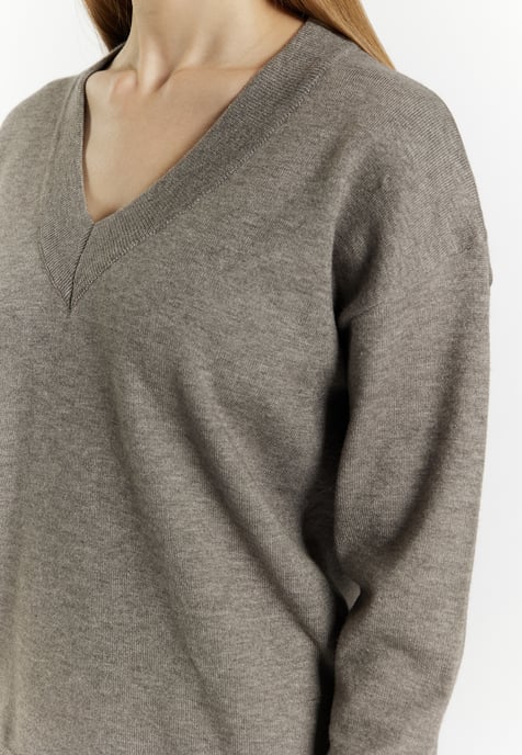 Dreimaster Knitted pullover women Grey melange - Image 5