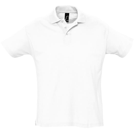 SOLS Mens Summer II Pique Short Sleeve Polo Shirt (White) - Image 1