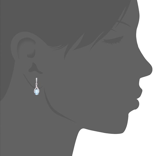 9ct White Gold 1.06ct Blue Topaz and 0.06ct Diamond Earrings