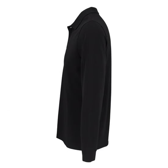 SOLS Unisex Adult Polycotton Long-Sleeved Polo Shirt (Black) - Image 3