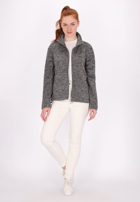 Dreimaster fleece jacket women Grey melange - Image 2