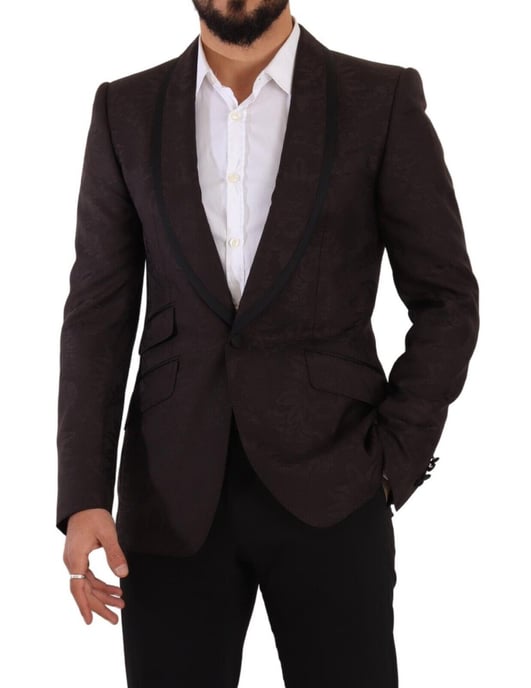 Blazer Sológico de Jacquard Morado de Hombre Dolce & Gabbana Sicilia de Un Solo Botón - Image 6