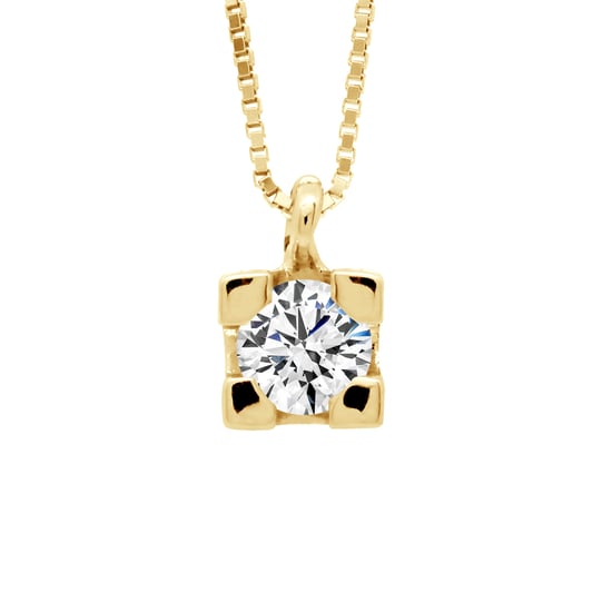 DIADEMA - Necklace with Diamonds - Yellow Gold Venetian Chain