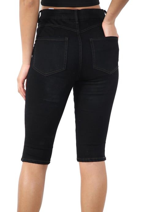 MYT Shorts De Mezclilla De Talle Alto Magic Shaping Negro Mujer - Image 2