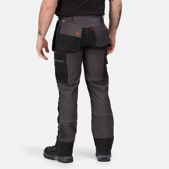 Regatta Mens Infiltrate Softshell Stretch Work Trousers (Iron/Black) - Image 6