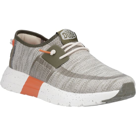 HEYDUDE Sirocco Sport Mode Nylon Men's Green/Dusty Olive/Orange Trainers - Image 1