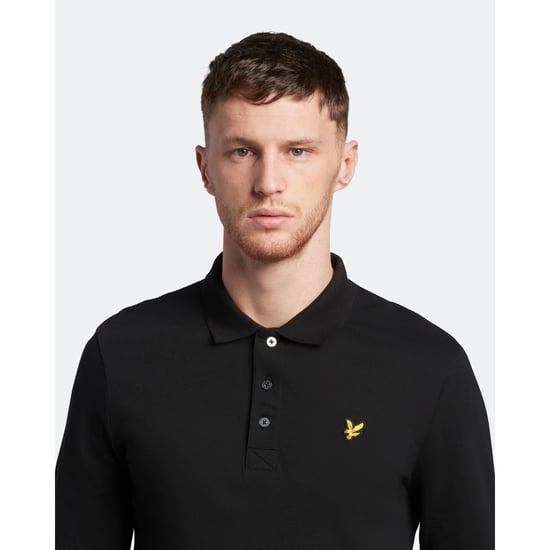 Polo largo negro con logo en el pecho de Lyle and Scott - Image 3