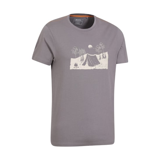 Mountain Warehouse Mens Camping Sketch Organic T-Shirt (Grey) - Image 2