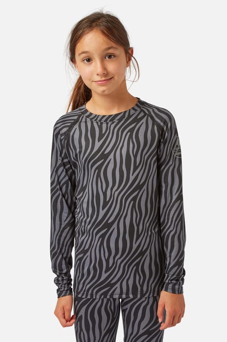 Cozy Limited Edition Crew Neck Baselayer Black Zebra
