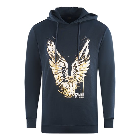 Sudadera azul marino con logo del águila dorada de Cavalli Class - Image 1