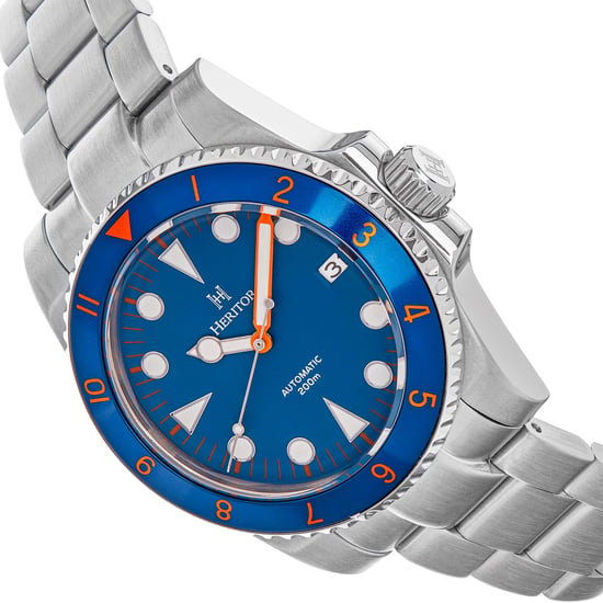 Heritor Automatic Luciano Bracelet Watch w/Date - Navy