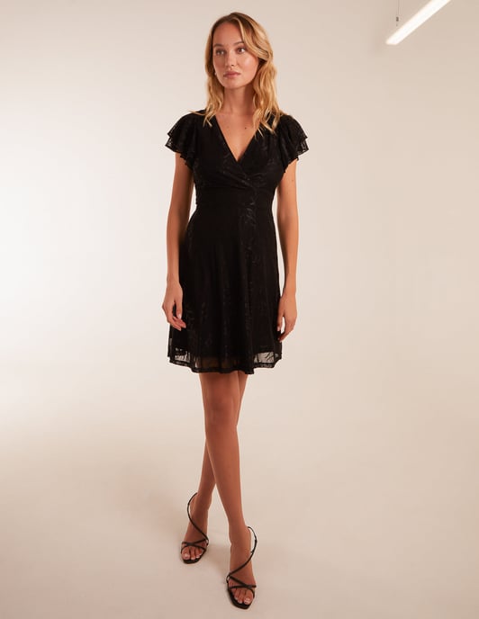 Double Frill Wrap Dress