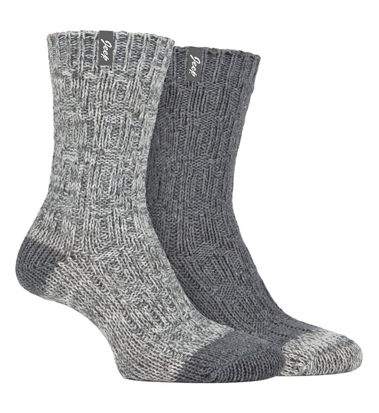Womens Wool Boot Socks Calcetines de lana para mujer - Pizarra / Blanco - Image 1