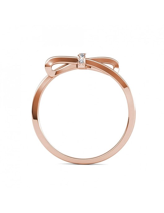 Anillo Lazo Luminoso - Oro Rosa y Cristal - Image 5