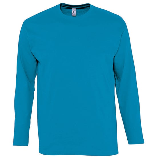 SOLS Mens Monarch Long Sleeve T-Shirt (Aqua) - Image 1