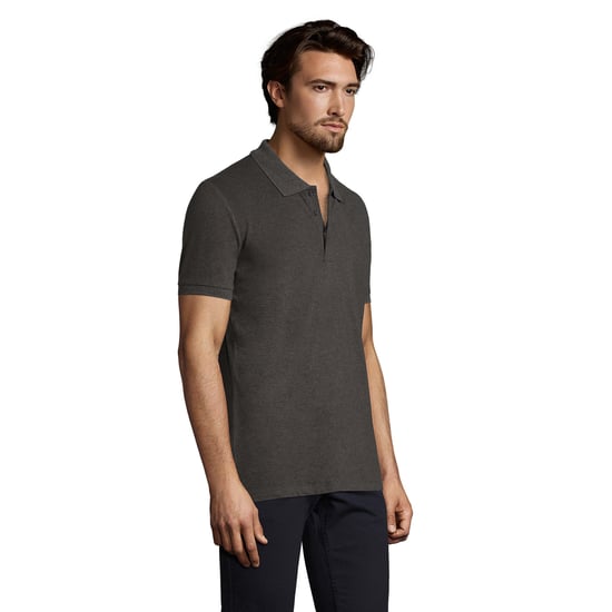 SOLS Mens Phoenix Short Sleeve Pique Polo Shirt (Charcoal Marl) - Image 6