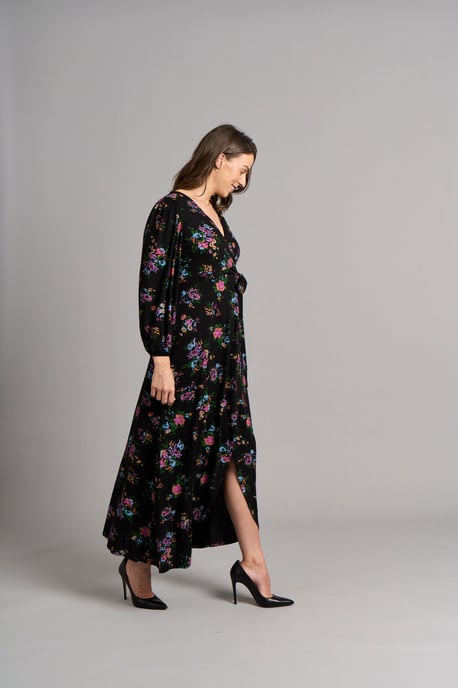 Tamzin Floral Dress - Black
