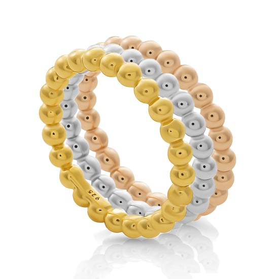 Orphelia 'Unity' Women's 925 Sterling Silver Set: 3 rings - Gold/Silver/Rose SET-7541 - Image 1