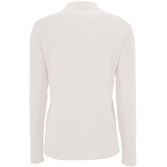 SOLS Womens/Ladies Perfect Long Sleeve Pique Polo Shirt (White) - Image 2