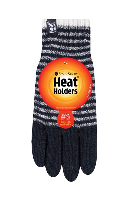 Heat Holders - Guantes térmicos con forro polar a rayas para mujer - Image 2