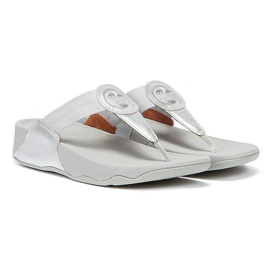 Fitflop Walkstar Toe Post Womens Silver Sandals - Image 1